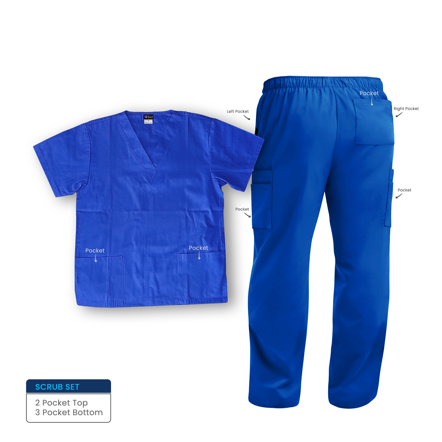 Scrub Set: 2 Pocket Top 3 Pocket Pant