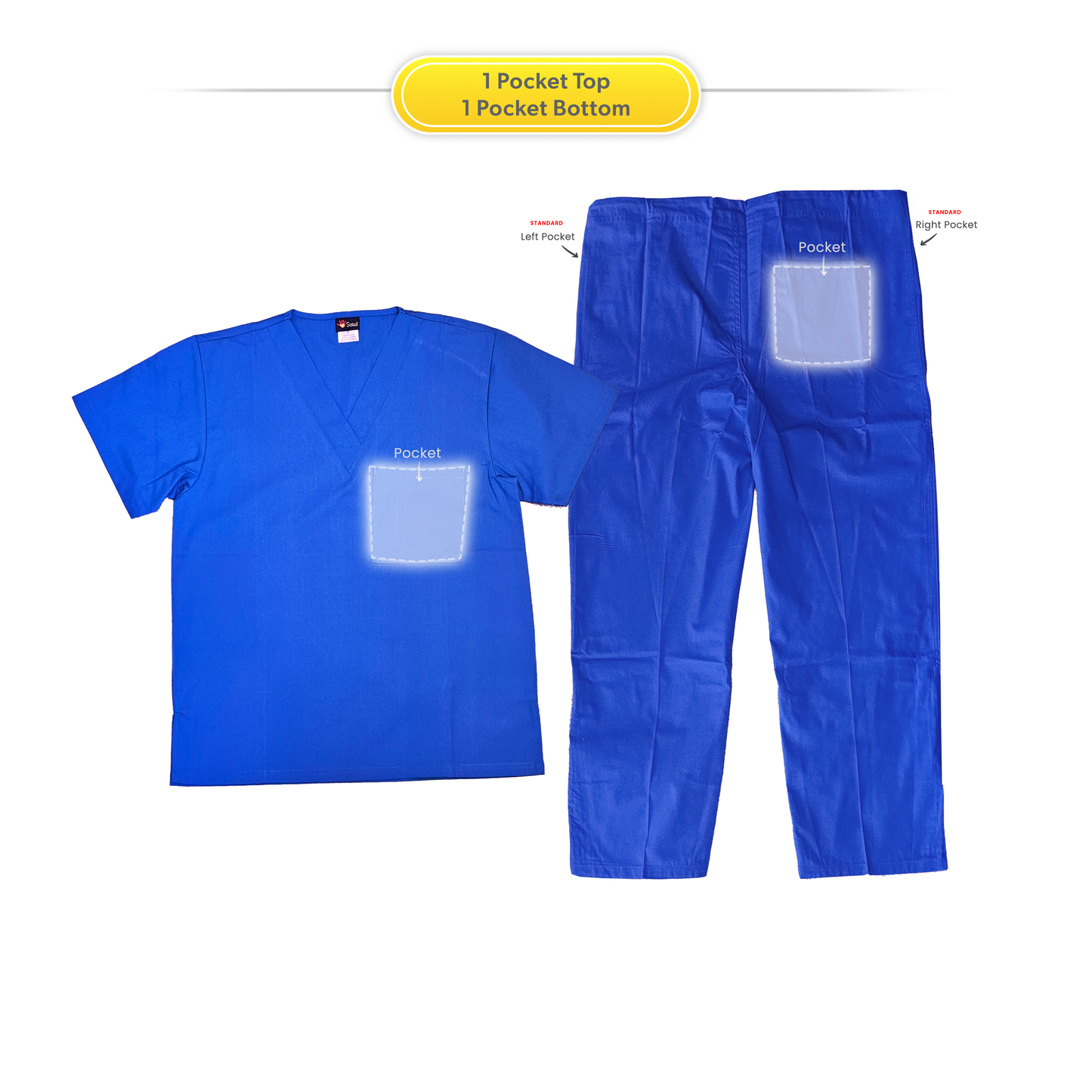 Scrub Set: 1 Pocket Top 1 Pocket Pant