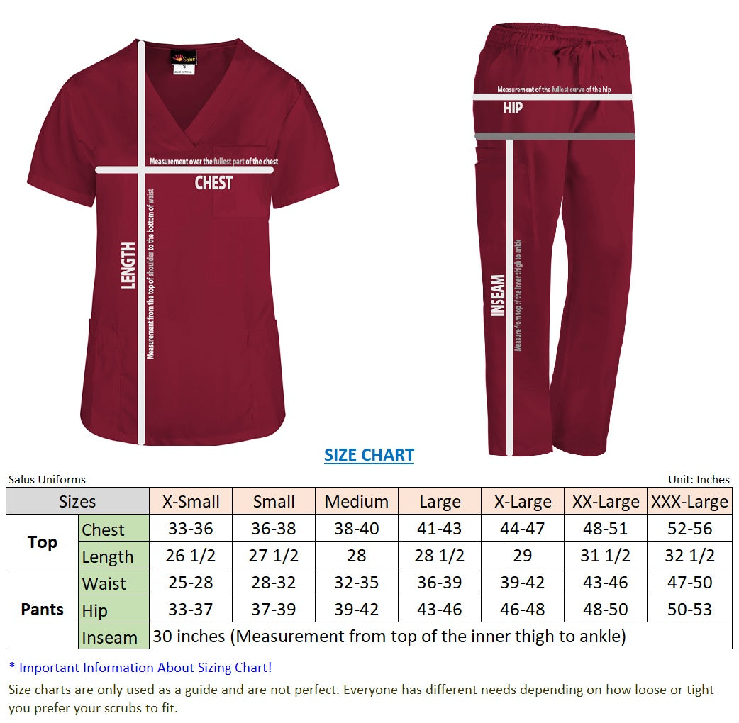 Scrub Set for Women & Men | 2 Pocket Top + 3 Pocket Pants Medical Uniform Set