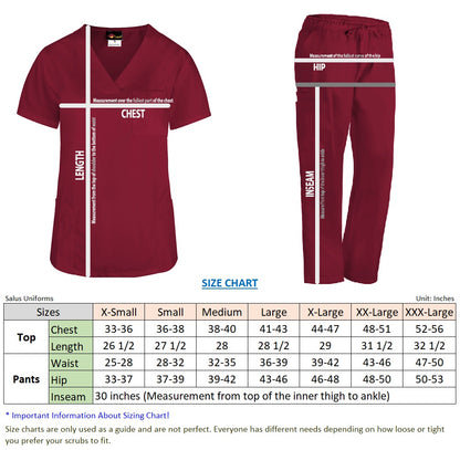 Scrub Set for Women & Men | 2 Pocket Top + 3 Pocket Pants Medical Uniform Set
